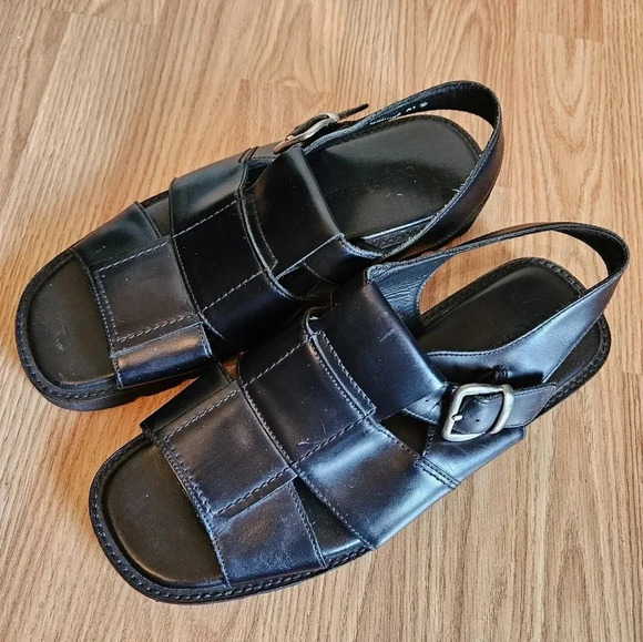 Cole Haan Leather Men's Fisherman Grandpacore Casual Black Sandals Shoes Size 10 - Picture 3 of 12